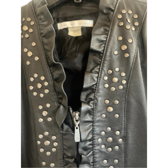 Peter Nygard Leather Jacket Blazer Cardigan Black Size Large L Stretch studs - Picture 4 of 14